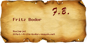 Fritz Bodor névjegykártya